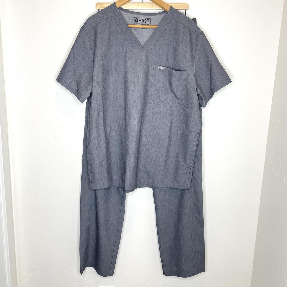 Figs 2 Piece Scrub Set Chisec Shirt Axim Pants Mens Large Charcoal Gray
